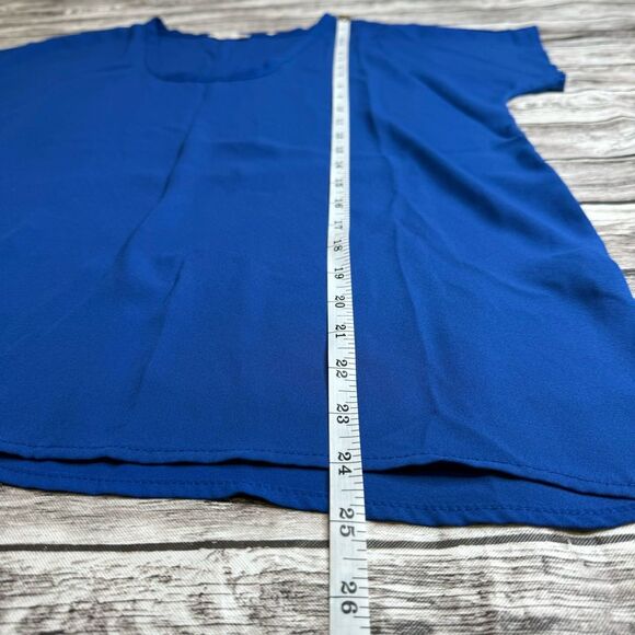 Soprano Women's Bright Blue Blouse Top Shirt M Med Medium Lightweight Unlined - Picture 10 of 10